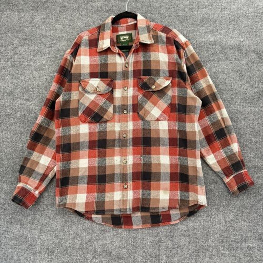 Stillwater Supply Co Mens Heavyweight Plaid Flannel Button Up Shirt Size Large